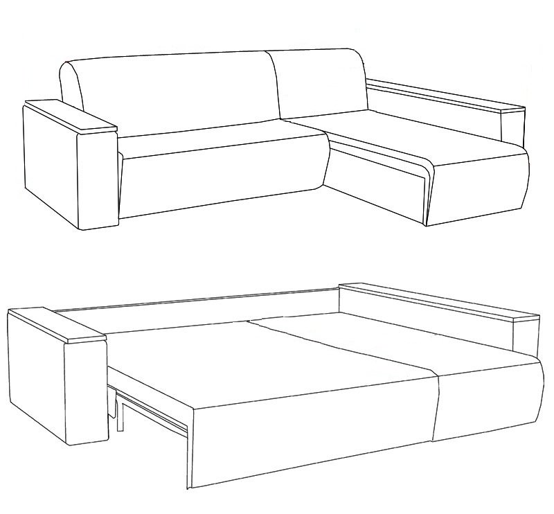 Угловой диван - схема