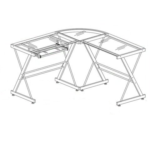 Угловой стол для школьника - чертеж